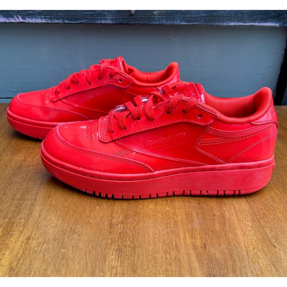 Reebok Cardi B Coated Club C Double Instinct Size 8 Mono Red Low Top FZ5219